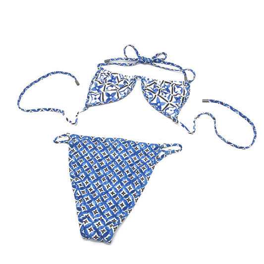 LOUIS VUITTON 1ABQ01&1ABPZL LV バイ・ザ・プール モノグラムフラワータイル ビキニトップ&ボトムス セット 水着 水着 ポリアミド レディース ブルー - brandshop-reference