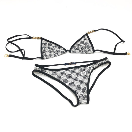 LOUIS VUITTON ダミエ ビキニ スイムウエア スィムウェア 上下セット 水着 ポリアミド レディース ブラック