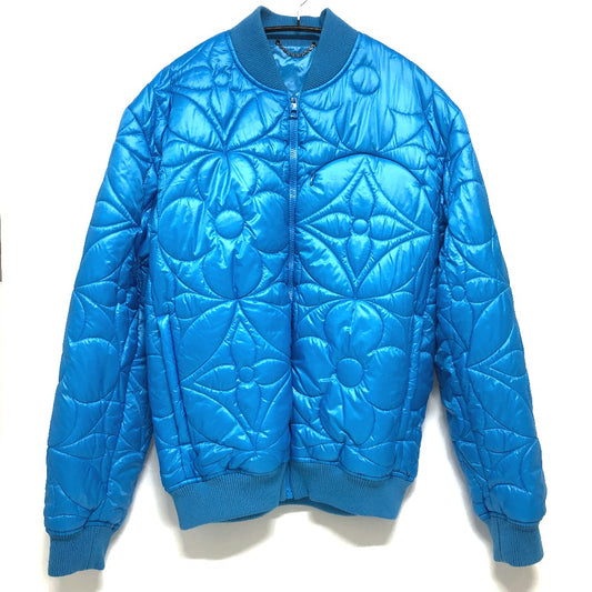 LOUIS VUITTON RM221Q フラワーキルテッド アパレル ブルゾン アウター ジップアップ ダウンジャケット ナイロン メンズ ブルー - brandshop-reference