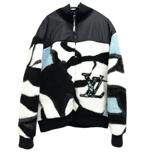 LOUIS VUITTON RM241M DFG HQY18W 24SS LV Logo Fleece Nylon-Trimmed Blouson, Polyester, Men's, Multicolor