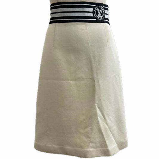 LOUIS VUITTON RW222J G72 FNSK10 22SS LV Stripe Pencil Skirt, Nylon, Women's, Beige