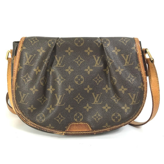 LOUIS VUITTON M40474 Monogram Menilmontant PM Shoulder Bag in Monogram Canvas, Brown