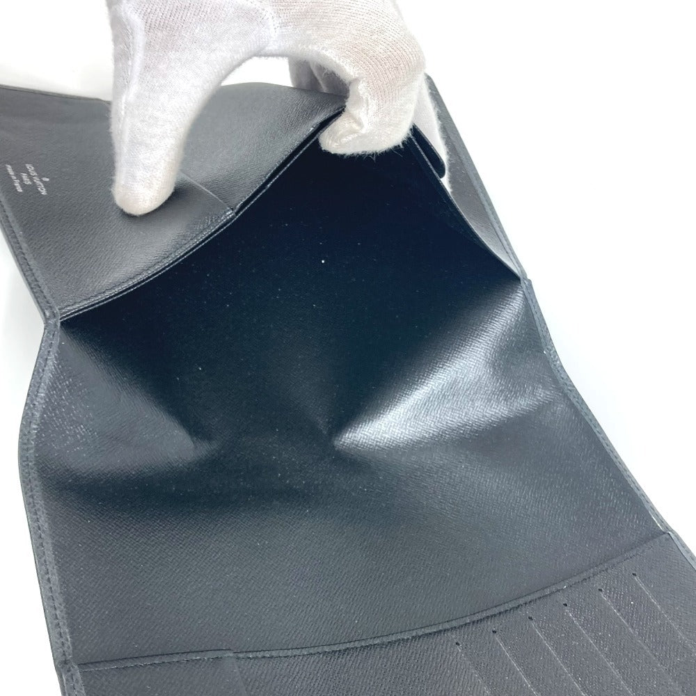 LOUIS VUITTON R20409 Taiga Agenda Bureau Notebook/Memo Pad Stationery Case/Notebook Cover in Taiga Leather, Unisex, Black