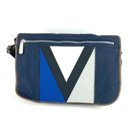 LOUIS VUITTON M80705 Altimon Crossbody Flap Shoulder Bag in Coated Canvas, Navy