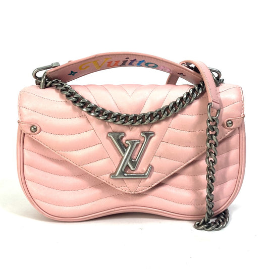LOUIS VUITTON M51944 斜め掛け ニューウェーブ チェーンバッグ MM 2WAY ハンドバッグ ショルダーバッグ レザー レディース ピンク