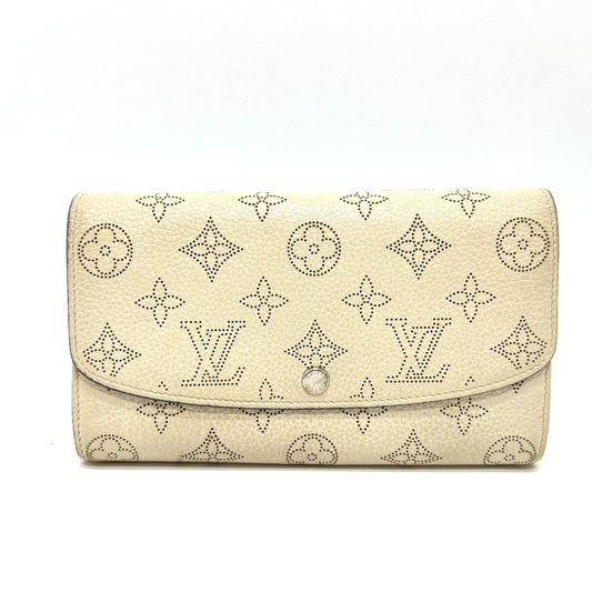 LOUIS VUITTON M60177 Portefeuille Iris Wallet Wallet Long Wallet Monogram Mahina Leather Ivory White Used