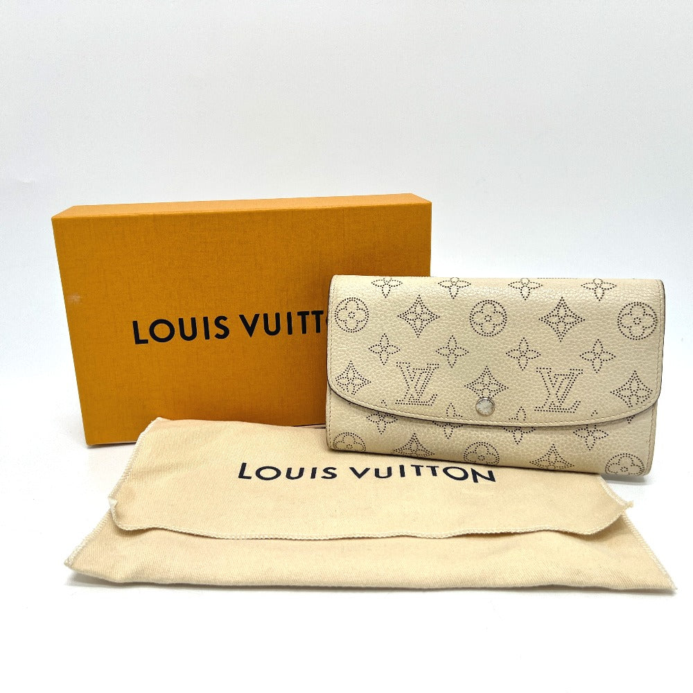 LOUIS VUITTON M60177 Portefeuille Iris Wallet Wallet Long Wallet Monogram Mahina Leather Ivory White Used