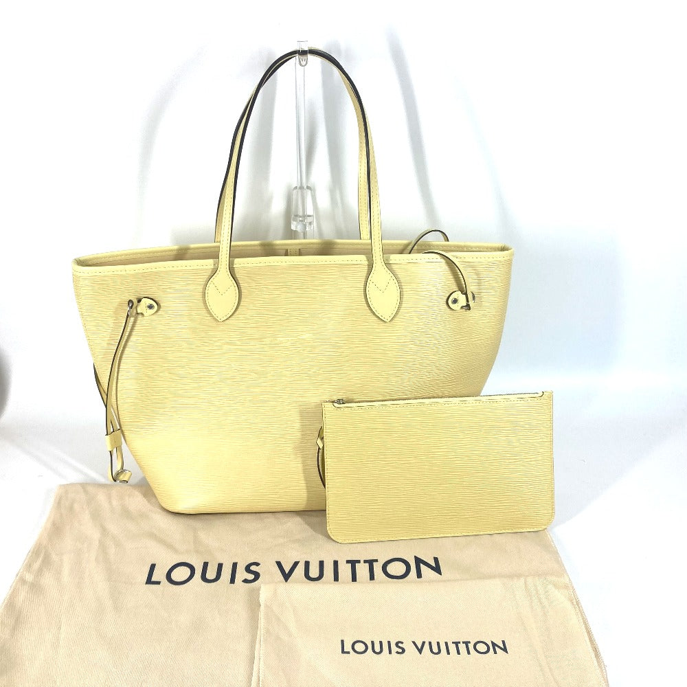 LOUIS VUITTON M41092 Epi Neverfull MM Shoulder Bag with Pouch, Handbag, Tote Bag, Epi Leather, Women's, Jaune, Pale Yellow