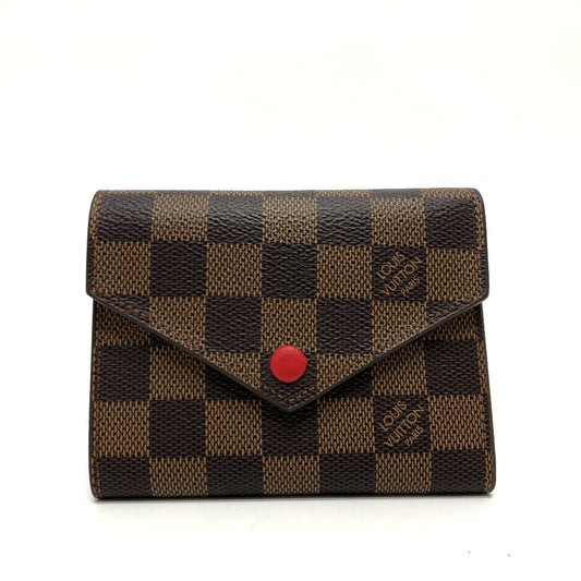 LOUIS VUITTON N41659 ポルトフォイユ・ヴィクトリーヌ 2つ折り財布 財布 ウォレット コンパクト財布 2つ折り財布 ダミエキャンバス ユニセックス エベヌ ブラウン - brandshop-reference