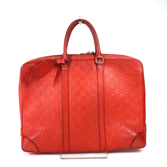 LOUIS VUITTON N41143 Damier Infini Porte-Document Voyage PDV Tote Bag, Handbag, Business Bag, Damier Infini Leather, Men's, Red