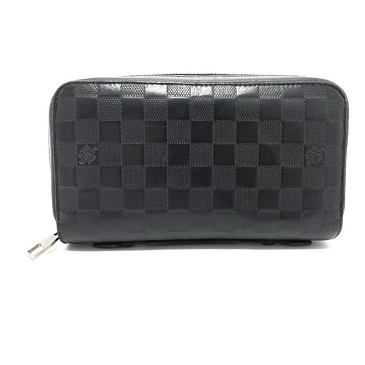 LOUIS VUITTON N61254 ダミエアンフィニ ジッピーXL カバン ラウンドファスナー 長財布 ダミエアンフィニレザー メンズ ブラック