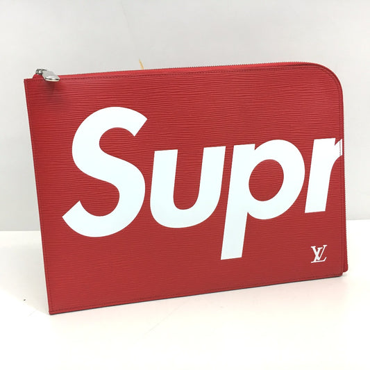 LOUIS VUITTON M67722 ルイヴィトン×シュプリーム エピ ポシェット・ジュールGM PO.JOUR GM SP EPI POCHETTE クラッチバッグ エピレザー ユニセックス レッド
