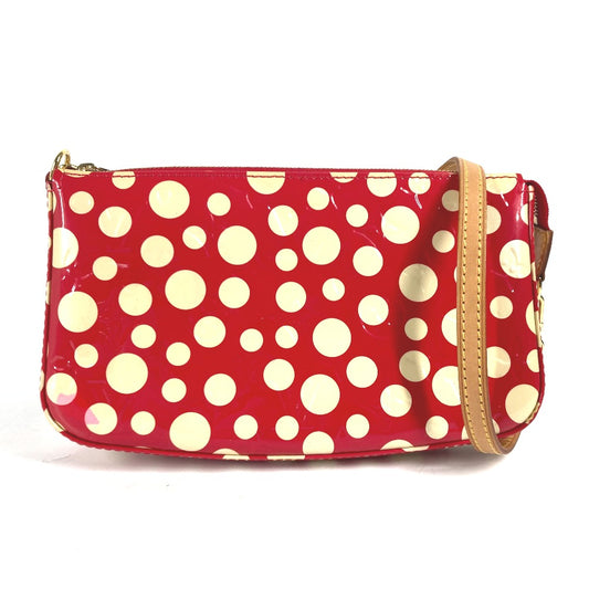 LOUIS VUITTON M91428 Vernis Yayoi Kusama Collaboration Dot Infinity Pochette Accessoires Shoulder Bag, Patent Leather, Red, Women's