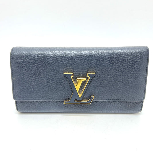 LOUIS VUITTON M61248 Portefeuille Capucines Wallet, Long Wallet, Taurillon Clemence Leather, Women's, Noir, Black