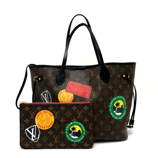 LOUIS VUITTON M42844 ワールドツアー ネヴァーフルMM ポーチ付き カバン トートバッグ バッグ ハンドバック トートバッグ モノグラムマカサーキャンバス レディース ブラウン - brandshop-reference