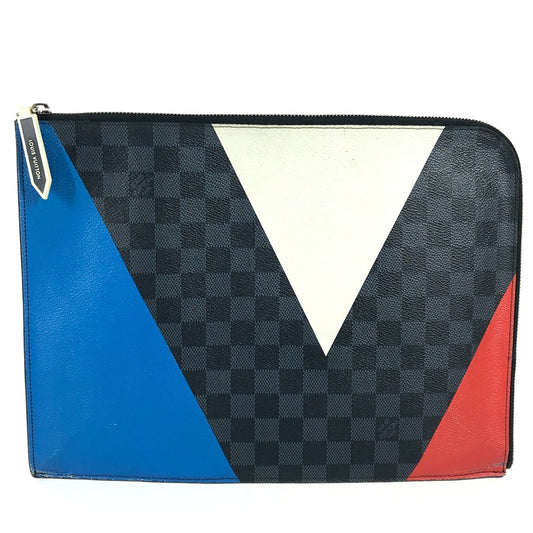 LOUIS VUITTON N41594 アメリカズカップ ダミエグラフィット ポシェット・ジュールGM ポーチ カバン セカンドバッグ L字ファスナー クラッチバッグ ダミエグラフィットキャンバス ユニセックス ブラック