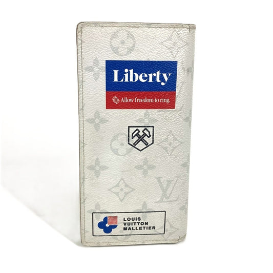 LOUIS VUITTON M67822 モノグラム ロゴストーリー ポルトフォイユブラザ 2つ折り ロングウォレット 長財布 モノグラムキャンバス メンズ ホワイト - brandshop-reference