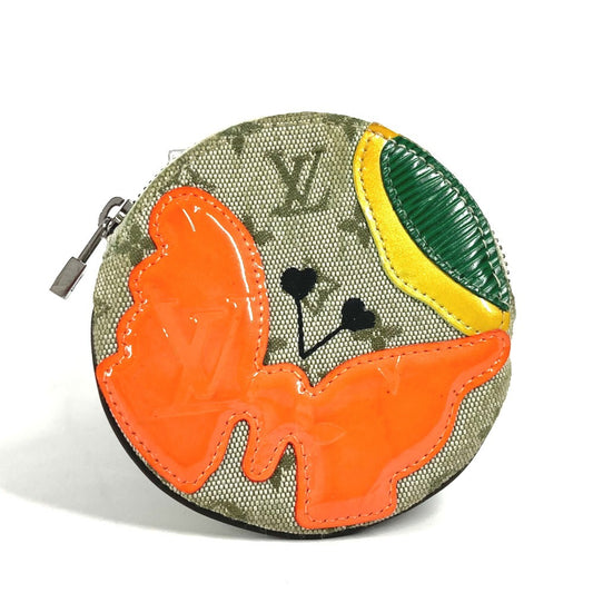 LOUIS VUITTON M92271 Monogram Mini Comte de Faye Porte Monnaie Long Round Wallet with Butterfly Design, Monogram Mini Canvas, Unisex, Khaki
