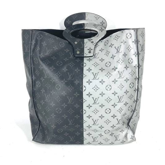 LOUIS VUITTON M43816 Monogram Eclipse Split Tote Handbag, Two-Tone Tote Bag, Monogram Eclipse Canvas, Men's, Black