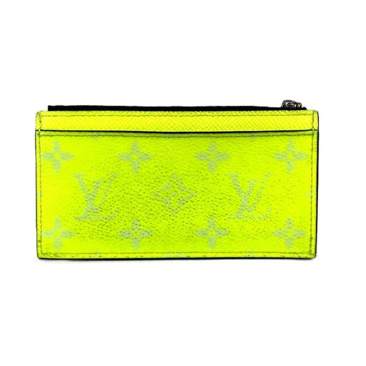 LOUIS VUITTON M30320 Taiga Leather Coin and Card Holder Wallet, Coin Purse, Coin Case, Unisex, Yellow