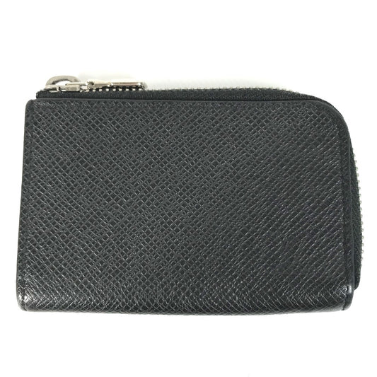 LOUIS VUITTON M63375 Taiga Porte Monnaie Jour L-shaped zipper wallet with coin purse in Taiga leather, men's Ardoise, black