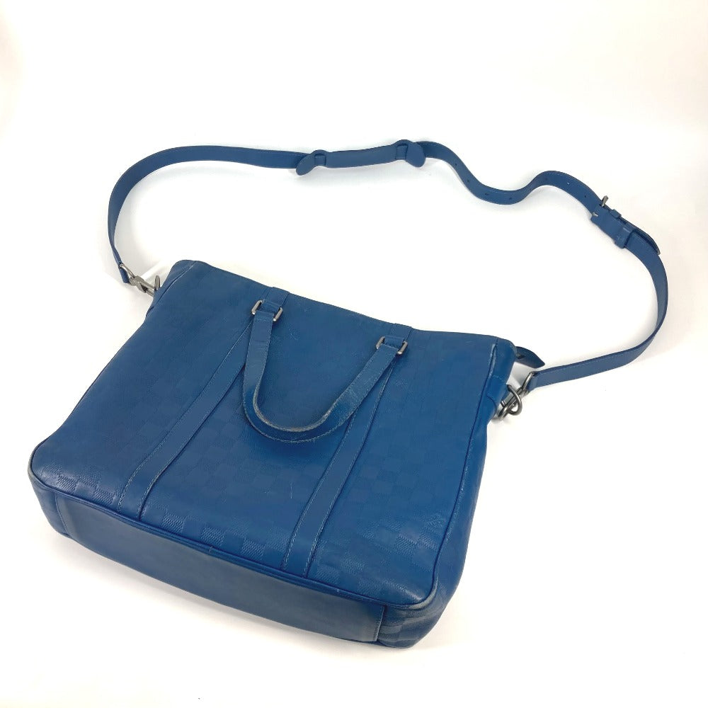 LOUIS VUITTON N41352 ダミエアンフィニ タダオPM 2WAY ショルダーバッグ 肩掛け トートバッグ ダミエアンフィニレザー メンズ ネプテューヌ ブルー