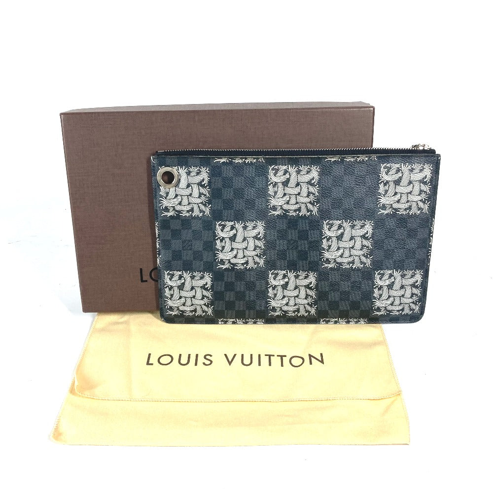 LOUIS VUITTON N61231 ダミエグラフィット ポシェットジュールPM クリストファーネメス ポーチ カバン クラッチバッグ ダミエグラフィットキャンバス メンズ ブラック - brandshop-reference
