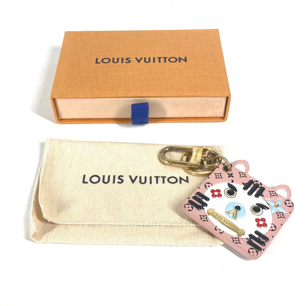 LOUIS VUITTON M68452 ポルトクレ・ファン フェイス モノグラム キャット バッグチャーム キーホルダー レザー レディース - brandshop-reference