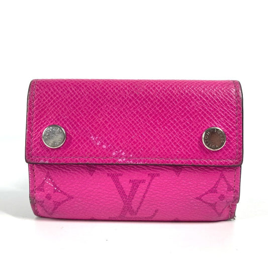 LOUIS VUITTON M30773 Taiga Rama Discovery Compact Wallet, Tri-fold Wallet in Taiga Leather, Women's Fisha Pink