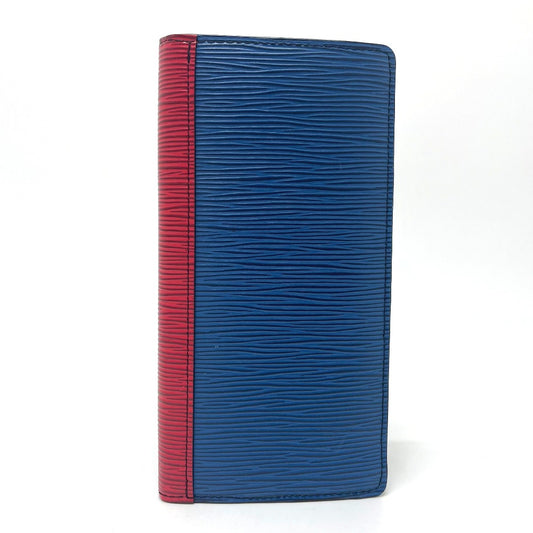 LOUIS VUITTON M68718 Epi Portefeuille Brazza NM Bifold Long Wallet, Epi Leather, Unisex, Blue x Red x Green