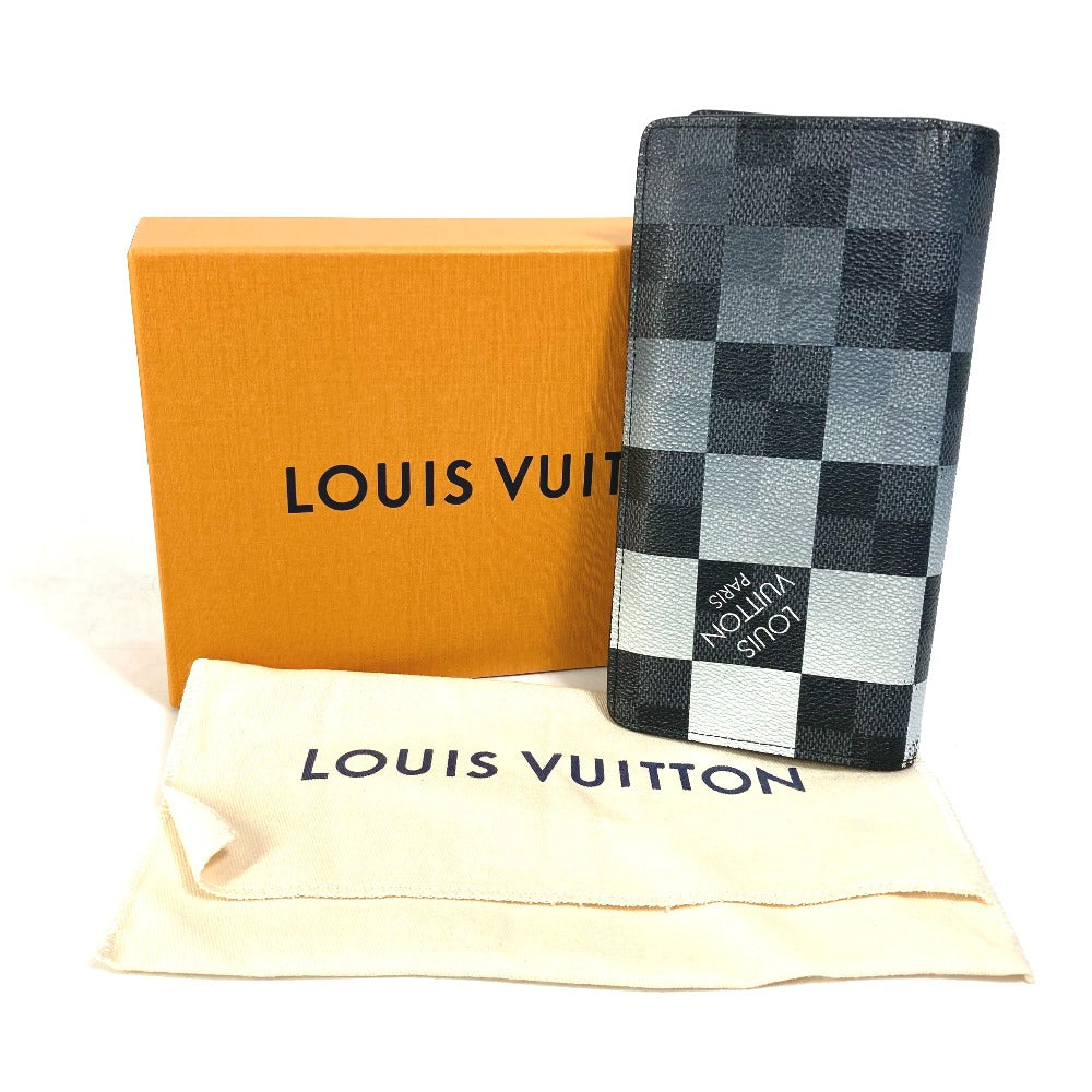 LOUIS VUITTON N40415 ダミエグラフィットジャイアント ポルトフォイユ ブラザ NM 2つ折り 長財布 ダミエキャンバス メンズ ブラック