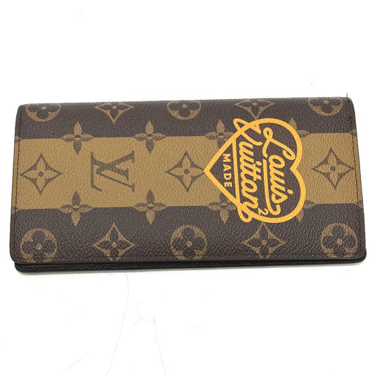 LOUIS VUITTON M81008 モノグラム NIGOコラボ ポルトフォイユブラザ ロングウォレット 2つ折り 長財布 モノグラムキャンバス メンズ ブラウン