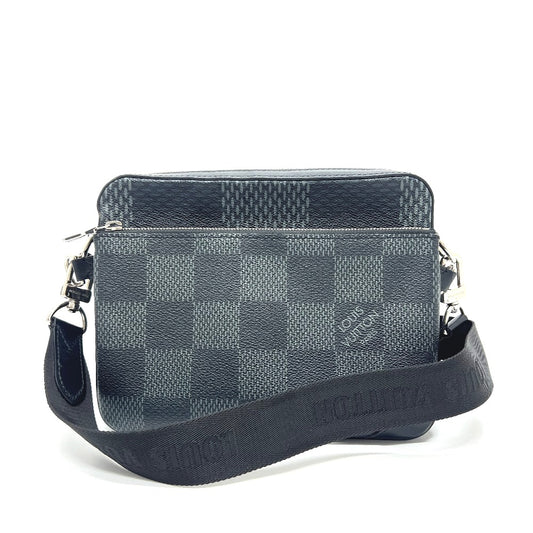 LOUIS VUITTON N50017 グラフィット3D トリオ メッセンジャー カバン ショルダーバッグ ダミエグラフィットキャンバス ユニセックス ブラック
