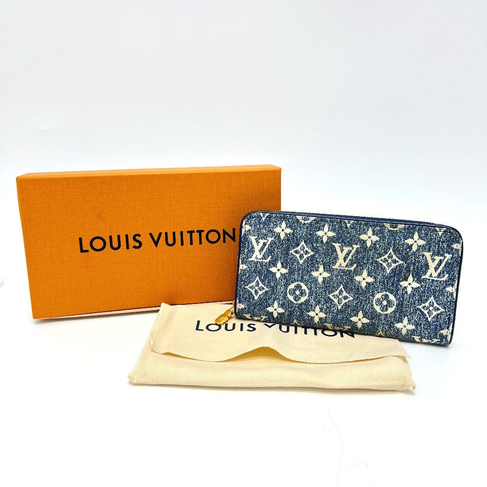 Louis Vuitton M81226 Monogram Jacquard Denim Zippy Wallet Round Zipper Wallet Long Wallet Denim Ladies Blue