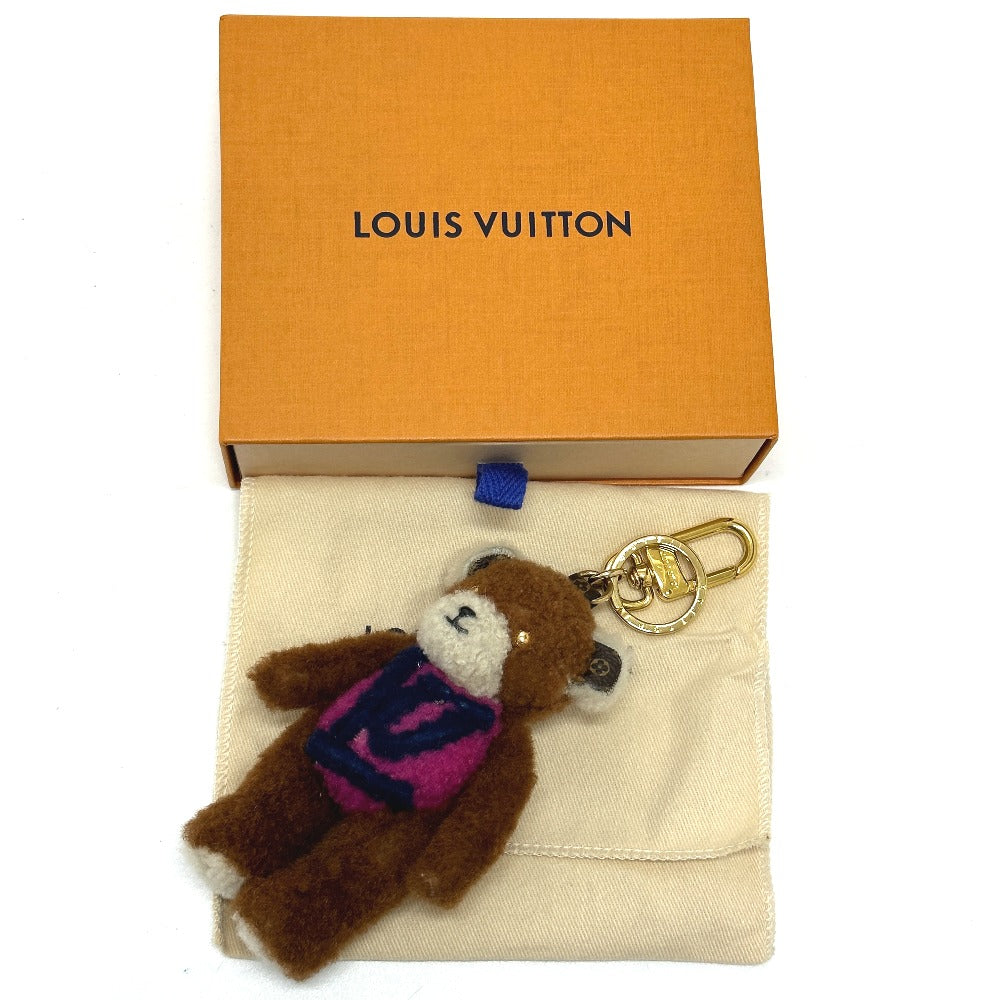 LOUIS VUITTON M69854 ポルト クレ LVテディベア バッグチャーム キーホルダー モヘア レディース ブラウン - brandshop-reference