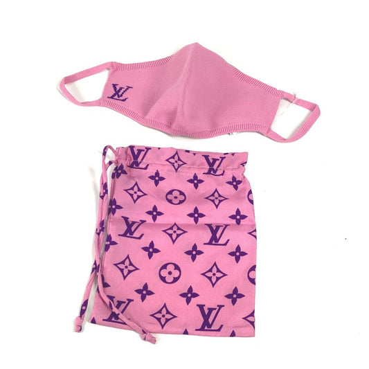 LOUIS VUITTON MP3087 Monogram Mask Maille Drawstring Pouch Set (Pair) - Nylon Masks, Women's, Pink