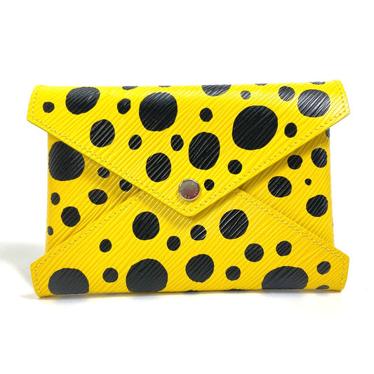LOUIS VUITTON M81959 イエローレザードットのみ 草間彌生 LV × YK ポシェット・キリガミ キリガミ ポーチ レザー レディース イエロー×ブラック