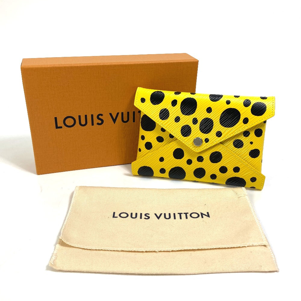 LOUIS VUITTON M81959 イエローレザードットのみ 草間彌生 LV × YK ポシェット・キリガミ キリガミ ポーチ レザー レディース イエロー×ブラック