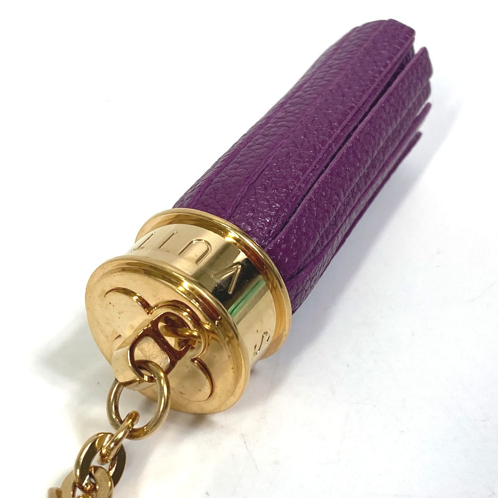 LOUIS VUITTON M65124 タッセル リボン キーリング カバン バッグチャーム キーホルダー レザー レディース パープル