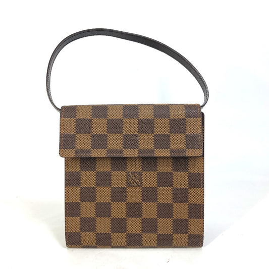 LOUIS VUITTON M99074 Damier CD Case/DVD Case/Pouch, Japan 20th Anniversary Limited Edition Handbag, Damier Canvas, Ebene Brown, Women's