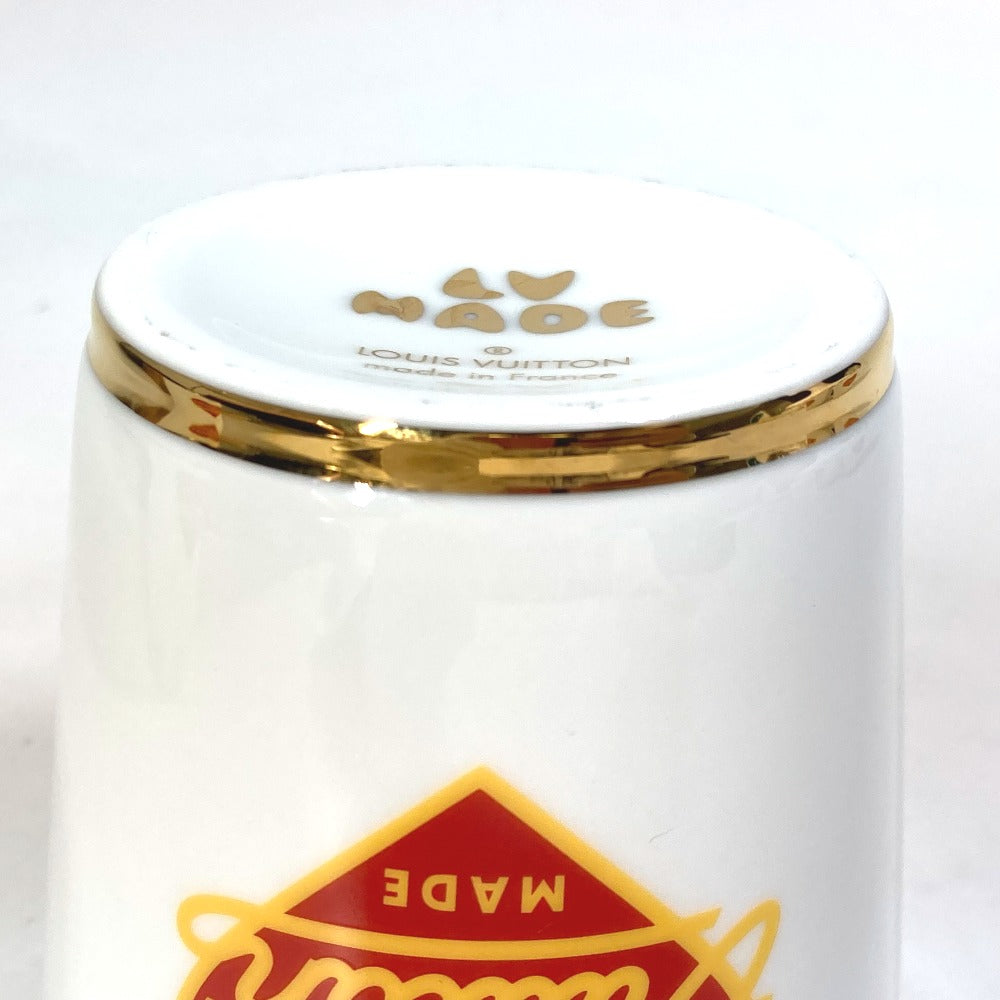 LOUIS VUITTON GI0730 LV スクエアード NIGOコラボ セット4 ゴブレ カップ グラス 食器 インテリア コップ 4つセット グラス 陶器 メンズ ホワイト