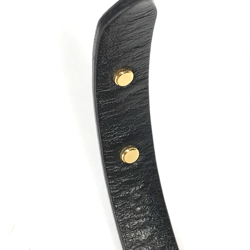 LOUIS VUITTON M8025F Monogram Flower Cruiser Bracelet, Leather Bangle Bracelet, Black, Women's