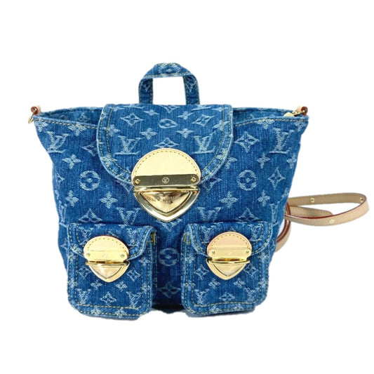 LOUIS VUITTON M46836 New LV Remix Venice Backpack Monogram Denim Women's Blue Denim