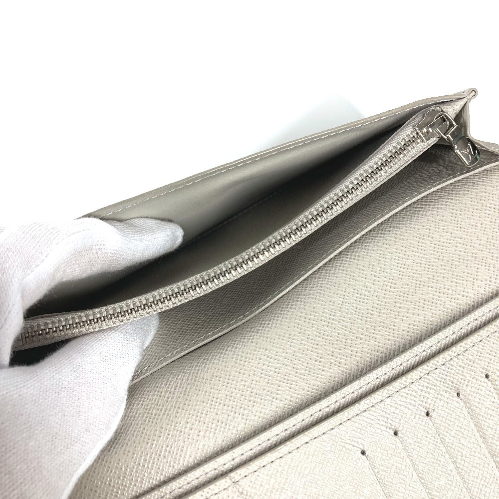 LOUIS VUITTON M30557 Taiga Portefeuille Brazza Long Wallet in Taiga Leather, Men's, Stone Beige