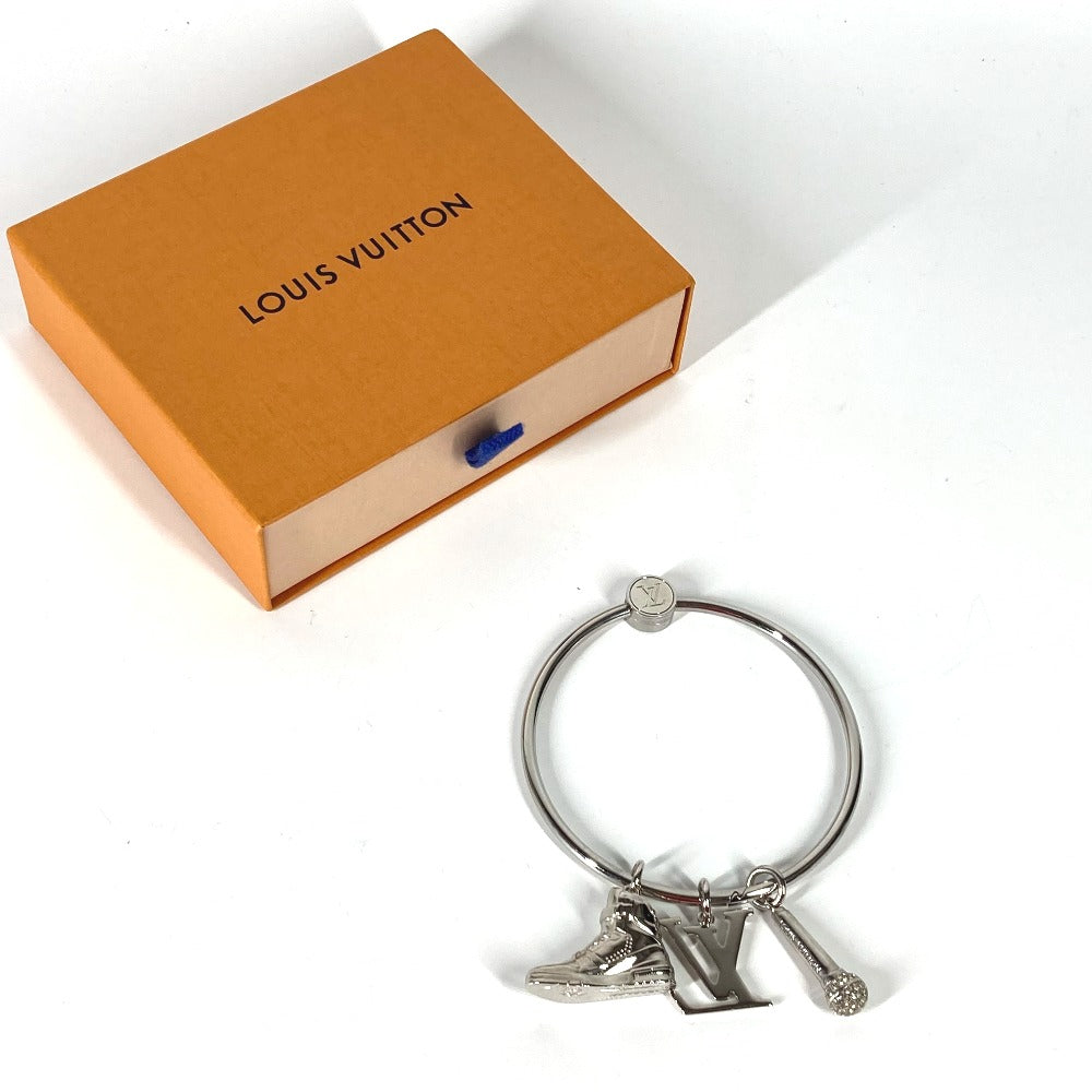 LOUIS VUITTON M68854 mike rhinestone sneakers portocle round ring Bag Charm Key Ring Key Holder Metal Silver Used