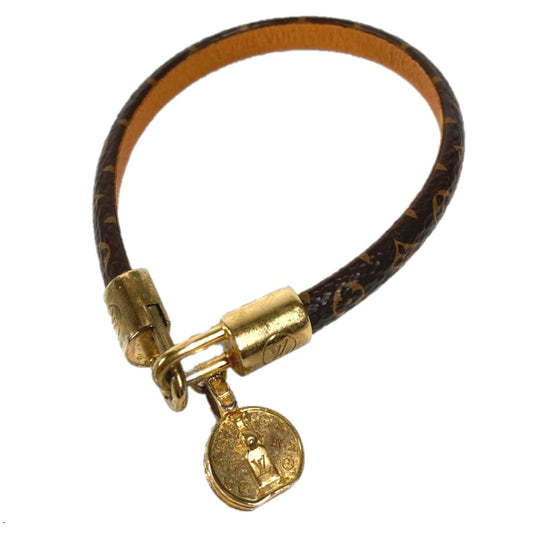 LOUIS VUITTON M6442F Monogram Bracelet LV Tribute Bangle Bracelet Monogram Canvas Women's Brown