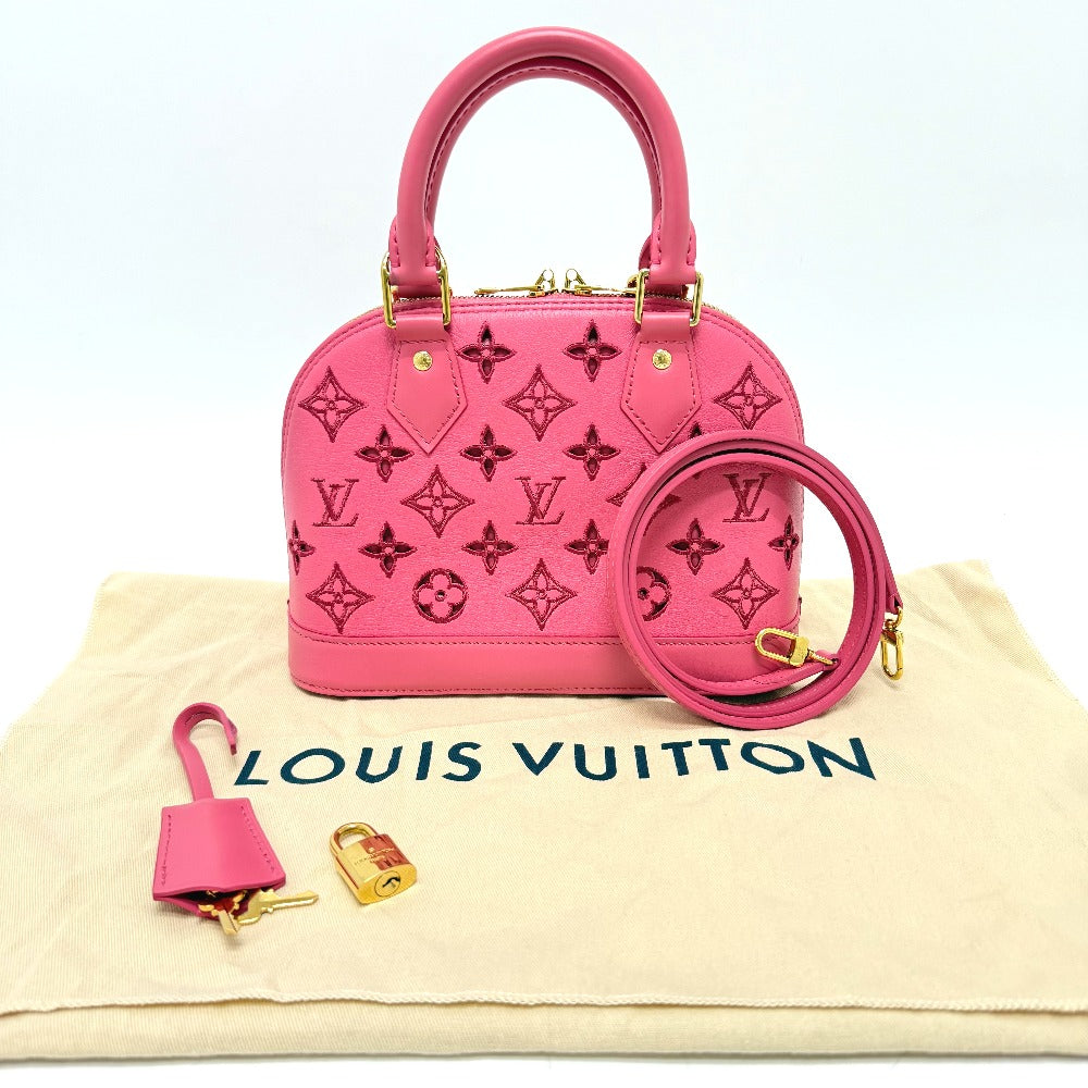 LOUIS VUITTON M22878 LV ブロデリー アングレーズ アルマBB 2WAY カバン ハンドバッグ レザー レディース ピンク