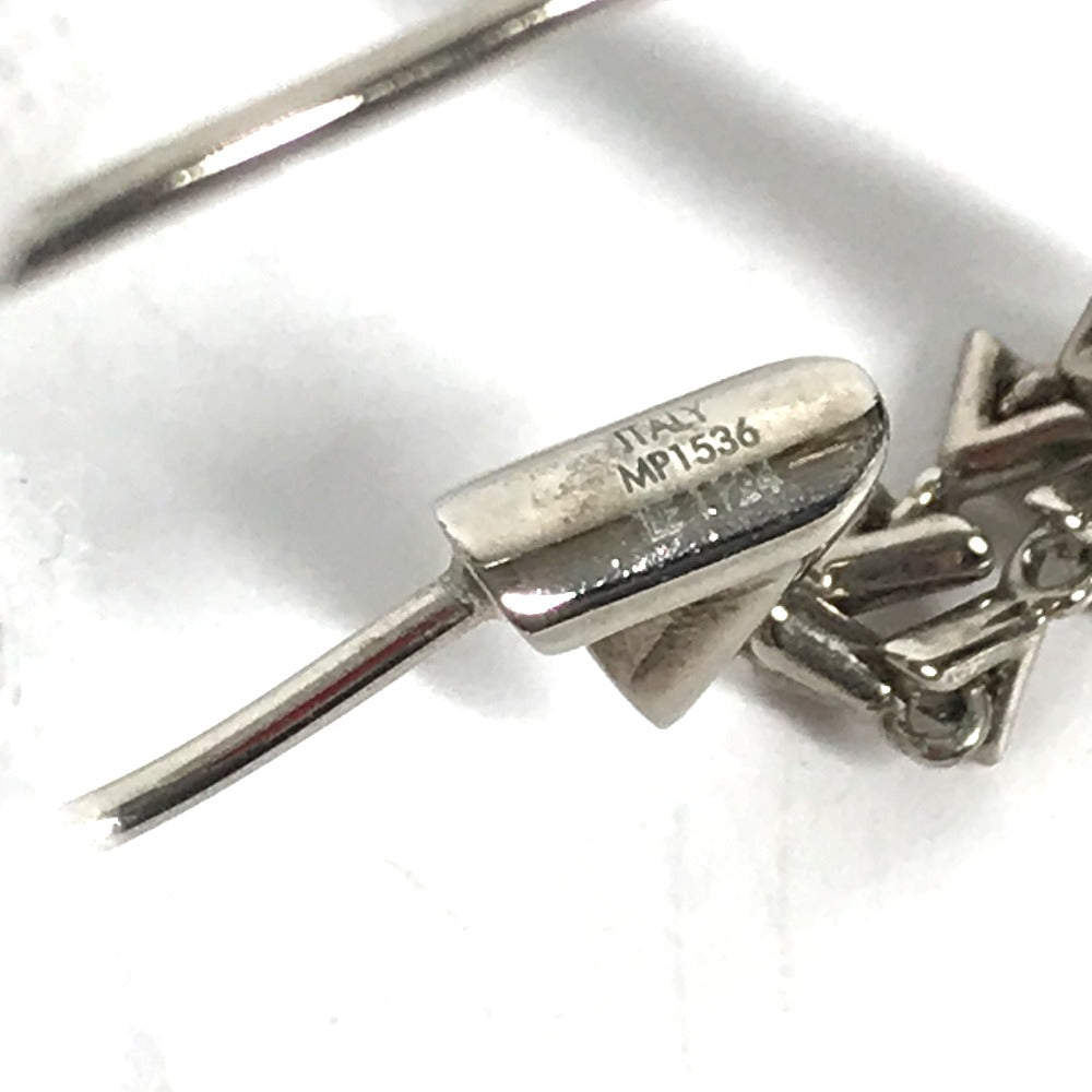 LOUIS VUITTON MP1536 Petit Essentiel V Earrings, Rhinestone and Metal, Silver, for Women