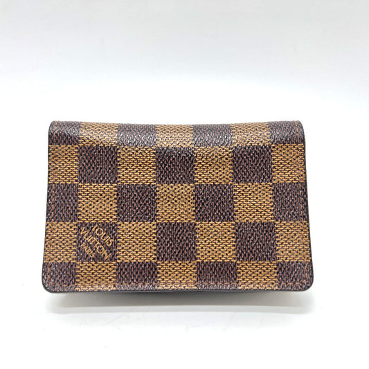 LOUIS VUITTON M60502 オーガナイザー ドゥ ポッシュ 名刺入れ ICケース カードケース ダミエキャンバス レディース エベヌ ブラウン