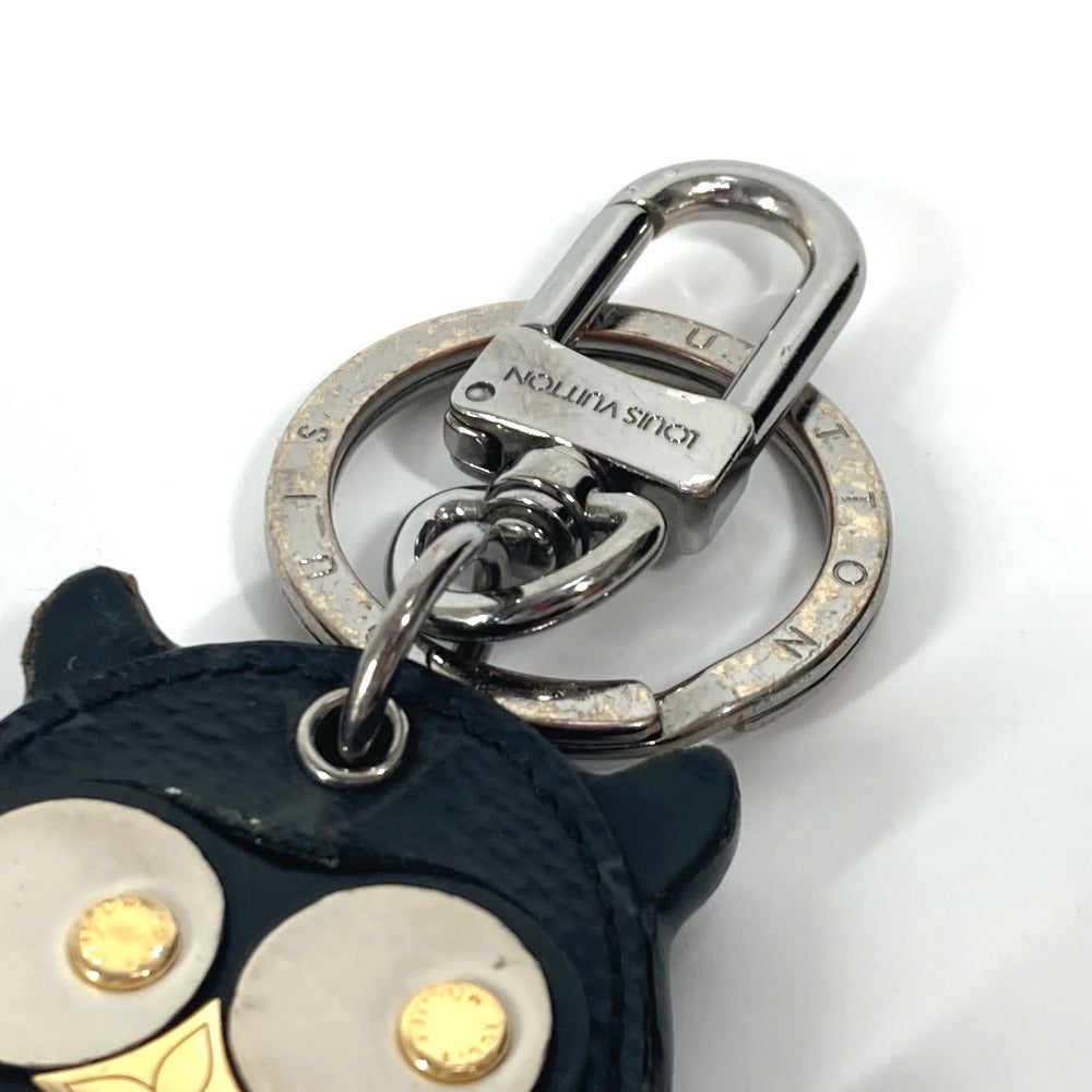 LOUIS VUITTON M69482 Monogram Eclipse Porte Clé Owl Bag Charm Keychain in Monogram Eclipse Canvas, Unisex, Black